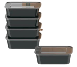 Black Microwave Container With Lid 750ml 10*25pcs