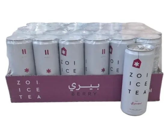 شاي زوي المثلج بنكهة التوت، ٢٤ عبوة * ٣٢٠ مل